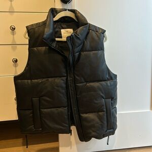 Hollister Faux Leather Puffer Vest